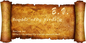 Bogdánffy Virág névjegykártya
