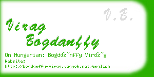 virag bogdanffy business card